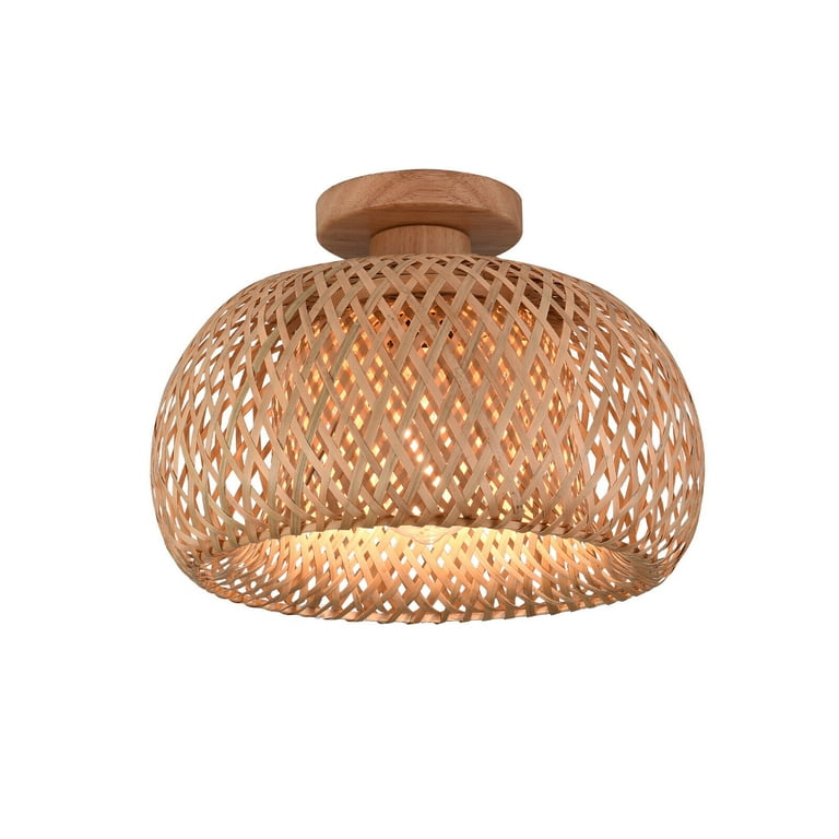 Rattan flush deals ceiling light