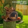 thumbnail image 5 of Wood Squirrel Feeder Wall Mounted Chipmunk Feeder Large Hole Squirrel Feeding House Spacious Interior Chipmunk House Box for Yard, 5 of 11