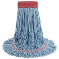 thumbnail image 2 of Boardwalk Super Loop Wet Mop Head, Cotton/Synthetic Fiber, 5" Headband, Large Size, Blue, 12/Carton, 2 of 9