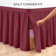 thumbnail image 4 of SGI bedding Dorm Bed Skirt Full XL 42 Inch Drop Length - Burgundy, Ruffled Pattern College Dorm Room Bed Skirts - Split Corner, Easy Care, Wrinkle Free 1800 Series Microfiber Bed Skirt, 4 of 9