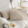 thumbnail image 3 of A1HC Set of 2 Luxurious Soft Velvet Throw Pillow Covers Only, 12"x20", Beige, Decorative Cushion Covers with Hidden YKK Zipper for Sofa or Bed, 3 of 5