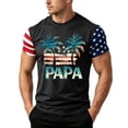 thumbnail image 2 of GrmtClth Gift for Father Summer Dad Papa Print American Flag Tops Classic 4th Of July Patriotic Shirts Quick Dry Comfortable Round Neck Independence Day T-Shirt Black 4XL, 2 of 4