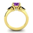 thumbnail image 4 of 2.50 Carat Unique Round Cut Amethyst & Black Onyx Gemstone Bridal Ring for her 18K Yellow Gold Size 6.5 by Diamond-Capitals, 4 of 8