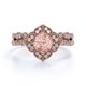 thumbnail image 2 of JeenMata Anillo Nupcial de 1,50 Quilates con Halo de Diamantes y Morganita de Talla Redonda Engastado en Oro Rosa: el Diseño Más Vendido por Menos de 500 Dólares, 2 of 6