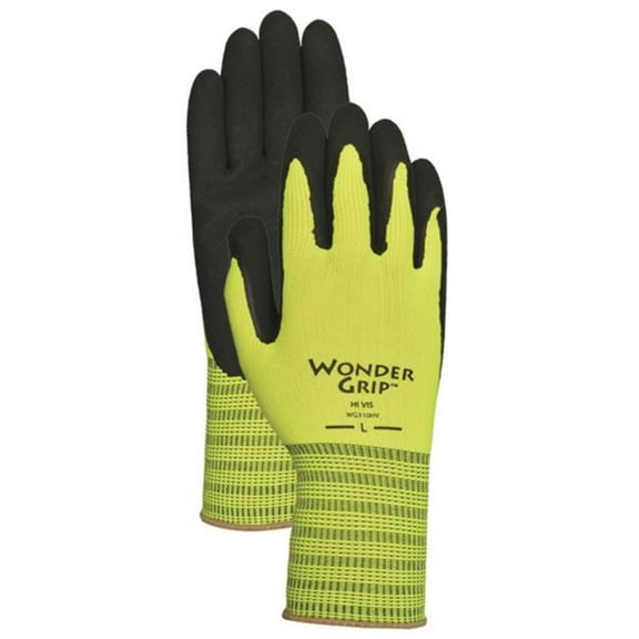 Bellingham Glove 33407172 Warmth Grip Hi-Visibility Green Rubber Palm Glove, Small