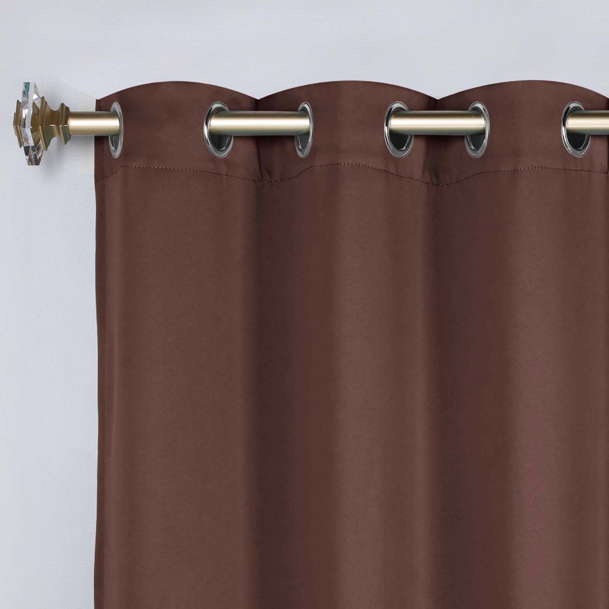 Superior Blackout Solid Light Filtering Grommet Curtain Panel Set, 46" x 96", Cappuccino