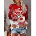 thumbnail image 2 of Navidad Mujer Manga larga Otoño Y2k Harajuku Ropa de calle Ropa casual diaria Patrón de alce de mujer grande, 2 of 4