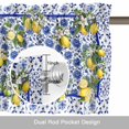 thumbnail image 6 of Lemon Flower Valance Curtain Summer Lemon Blue Floral Texture Window Valances Rod Pocket Short Curtains Window Treatments for Kitchen Bedroom Bathroom Laundry 56" x 16", 6 of 9