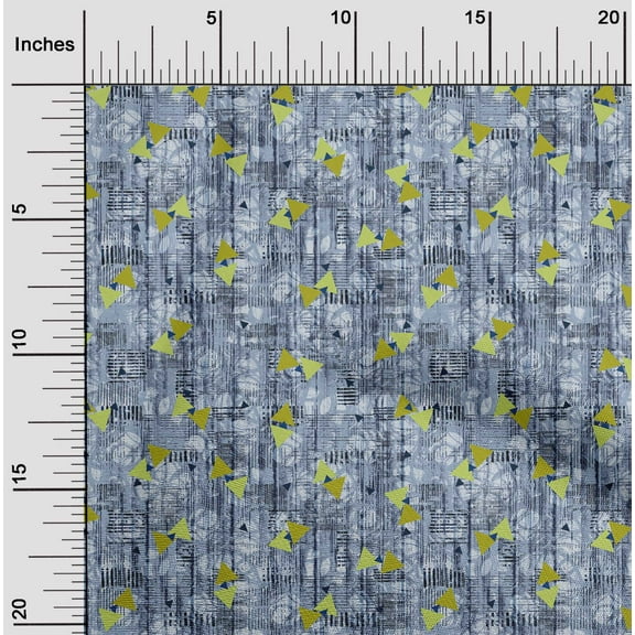 oneOone Cotton Jersey Grayish Blue Fabric Triangle & Texture Sewing Fabric By The Yard Printed Diy Clothing Sewing Supplies 58 Inch Wide