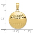 thumbnail image 3 of Auriga 10K Yellow Gold Diamond-Cut Baseball Charm Pendant for Women (L-27 mm,W-18 mm), 3 of 5