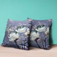 thumbnail image 3 of Three Roses with Butterfly Throw Pillow with Removable Cover in Dark Green Gray 18x18, 3 of 5