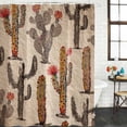 thumbnail image 3 of Vintage Cactus Waterproof Fabric Shower Curtain,Farmhouse Retro Brown Summer Botanical Waterproof Fabric Shower Curtain for Bathroom Curtains Bathtubs Shower Curtains with 12 Hooks Small 36x78in, 3 of 8