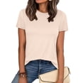 thumbnail image 6 of ANRABESS Summer T Shirts for Women, Round Neck Short Sleeve Tops for Women 2026 WrinkleFree Comfy Tshirt Basic Tee Casual Workout Tops Vacation Outfits Pink Cream S, 6 of 11