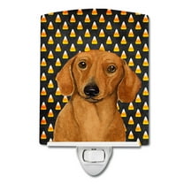 Caroline's Treasures LH9053CNL Dachshund Candy Corn Halloween Portrait Ceramic Night Light, 6x4x3", multicolor