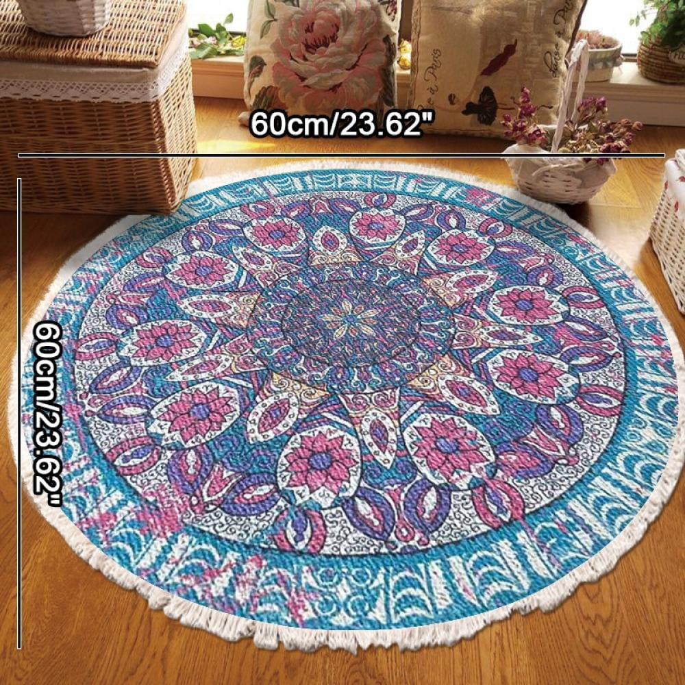 Round Area Rug Living Room Carpet NonSlip Backing Accent Area Rug