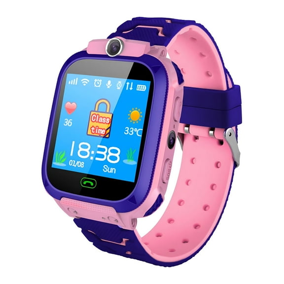 GJX Kids Smart Watch GPS Tracker - Waterproof GPS Tracker Watch for Children Girls Boys with SOS Call Camera Touch Screen Game Alarm for Kids Boys and Girls (Pink)