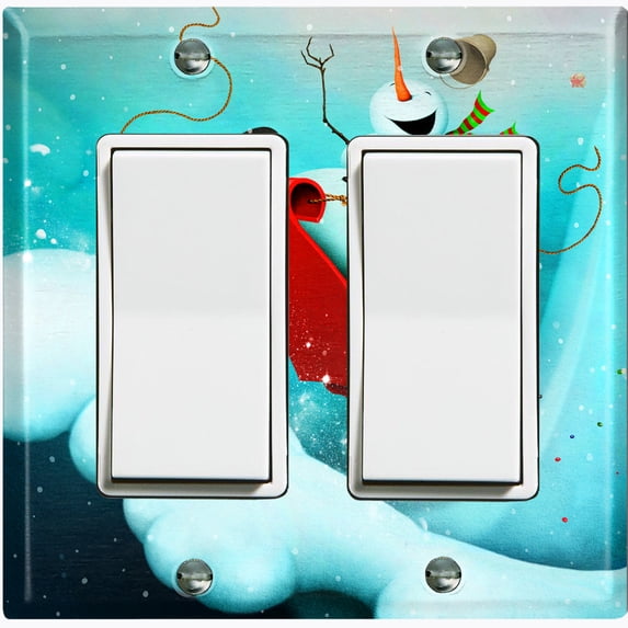 Metal Light Switch Wall Plate Outlet Cover (Sea Snail Starfish Pastel Glitter Reef Bubbles - Double Rocker)