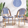 thumbnail image 2 of SAFAVIEH California Outdoor Patio Side Chair, Navy/White/Natural, Set of 2, 2 of 12