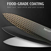 Hecef 15-Piece Kitchen Knife Block Set, Dishwasher Safe Stainless Steel Blades for Cooking and Chopping