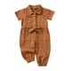 thumbnail image 1 of Gibobby Mono Ajustado de Verano Mono vaquero de manga corta para niñas pequeñas, prendas de vestir de moda para niños(Marrón， 2-3 Años), 1 of 5