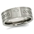 thumbnail image 1 of Mens 6mm Cross Design Titanium Wedding Band Ring, 1 of 6