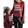 thumbnail image 2 of Mother-Daughter Sweater, Red Wine Letter Print Ribbed Closing Parent-child Autumn Clothing, 2 of 5