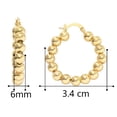 thumbnail image 4 of Arracadas redondas bolitas lisas Chapa de Oro 18K Horoz WH795, 4 of 4