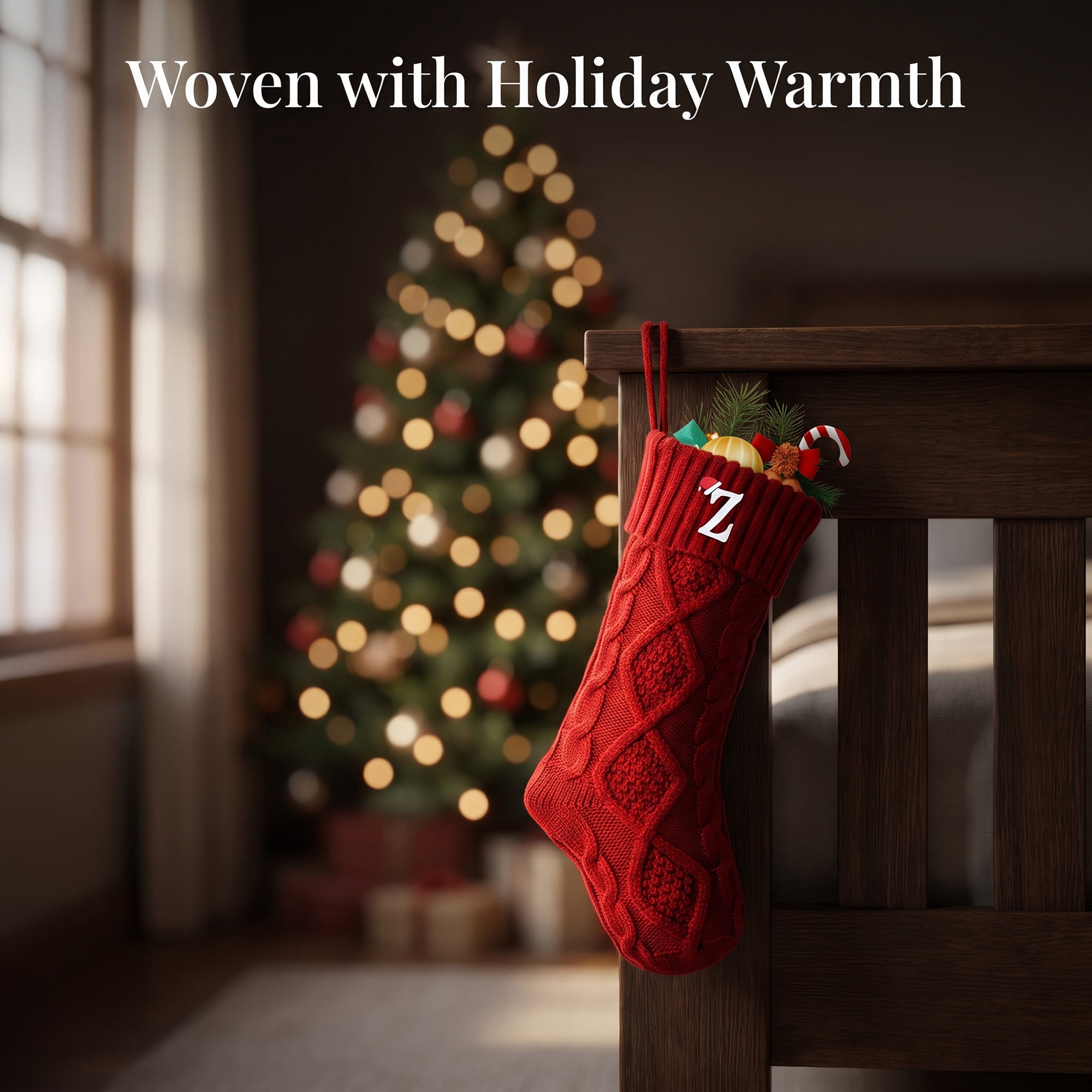 Unique Bargains Canine Bone Christmas Stocking Luxury Puppy Holiday Keepsake Sack Red Letter Z 17"