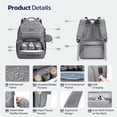 thumbnail image 4 of Diaper Bag Backpack,29L-45L Expandable Large Baby Bag for 2 Kids/Twins, with Removable Cross Body Bottle Bag for Mom/Dad,Stylish Nappy Bag Gift for Boys/Girl-Mothers Day Gifts-Elegant Grey, 4 of 6