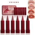 thumbnail image 1 of Lápiz labial mate para difuminar, maquillaje de labios oscuro, delineador de labios resistente al agua, no se adhiere fácilmente, lápiz labial giratorio en forma de vaso, 1 of 9