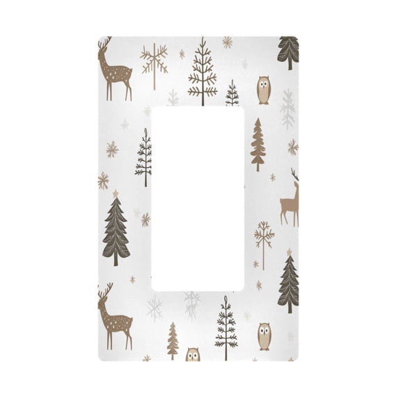 Yayeee Rocker Switch Wall Plate 1-Gang 4.6"x2.9" Home Decorative Outlet Cover, Christmas Forest