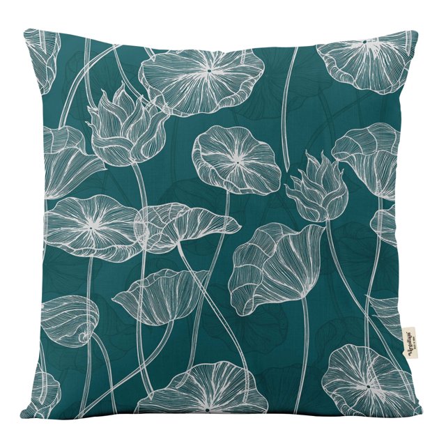 VargottamSquare Pillow Cover - Decorative Pillow Covers24x24 Inches,PrintedTeal BlueThemePillowcase, DecorativeSquareCushionCovers