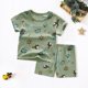 thumbnail image 4 of Gibobby Conjunto de sudadera y pantalón para niños Camisas de manga corta para niños pequeños, Tops, pantalones cortos, traje de 2 uds, conjunto de verano de (H, 6-7 Años), 4 of 5