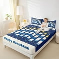 thumbnail image 4 of Feelyou Child Happy Hanukkah Full Size Sheets, Cartoon David Star Bed Sheets, Western Farmhouse Holiday Sheet Sets, Ultra Soft Bedroom Decor, 4 Pieces, 4 of 7