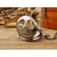 thumbnail image 4 of One Skeleton Skull Flip Pocket Watch Reloj de bolsillo clásico vintage (esqueleto plateado cabeza de fantasma) Números arábigos Reloj de bolsillo de cuarzo Cadena para hombres Cumpleaños Navidad Regal, 4 of 4