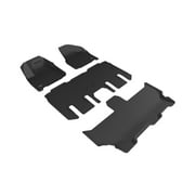 3D MAXpider KAGU Floor Mat (BLACK) compatible with CHRYSLER PACIFICA/VOYAGER 2020-2024 - Full Set