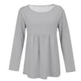 thumbnail image 3 of Breezora Oversized Long Sleeve Tshirt Women's Loose Fit Comfortable Top With Trendy Drop Shoulder Design Design XXL Size Grey, 3 of 5