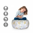 thumbnail image 2 of Garden Art Storage Toy Bag Chair, Modern and Scroll Pattern with Doodle Natural Elements Butterflies, Stuffed Animal Organizer Washable Bag, Large Size, Multicolor, by Ambesonne, 2 of 3