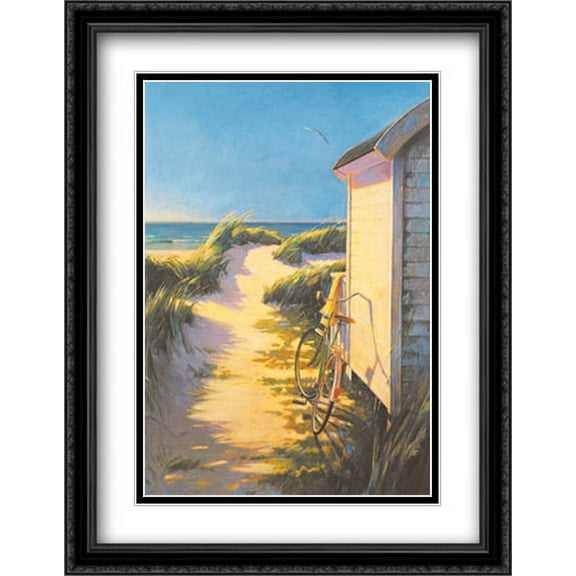 Morning Shadows 2x Matted 24x32 Large Black Ornate Framed Art Print by Olivier Raab
