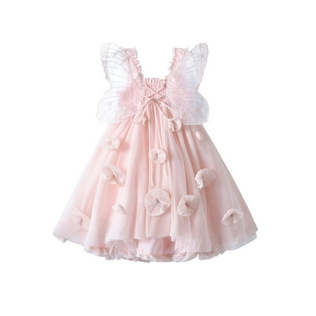 

Canrulo Toddler Infant Kids Baby Girls Fashion Summer Solid Color Sleeveless Princess Dress Pink 6-8 Years