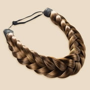 Madison Braids Women's Two Strand Braided Headband Hair Braid Synthetic Hair Piece Extension - Halo  - Brown - Brunette