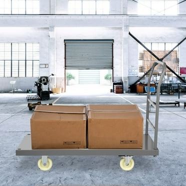 BENTISM Platform Truck, 2000 lbs Capacity Steel flatbed Cart, 47" Length x 24" Width x 32" Height Flat Dolly, Hand Trucks with 5" Nylon Casters, Heavy-Duty Utility Push Carts for Luggage Moving
