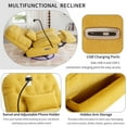 thumbnail image 6 of Euroco 270 Degree Swivel Power Recliner with Voice Control, Bluetooth Music Player, USB Ports, Atmosphere Lamp, Hidden Arm Storage and Mobile Phone Holder for Living Room, Bedroom, Yellow, 6 of 8