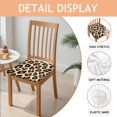 thumbnail image 2 of Classic Leopard Print Seat Covers for Dining Room Chairs Set Of 4,Stretch Printed Washable Chair Seat Cover with Elastic Ties and Button,Removable Waterproof Couch Cushion Covers, 2 of 6