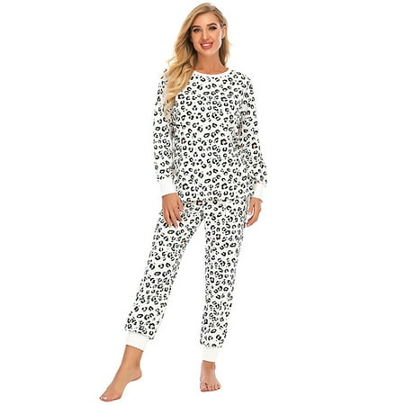 

Spdoo Women s Long Sleeve Pajamas Set with Pockets O Neck Sleepwear Lounge Nightwear S-XXL