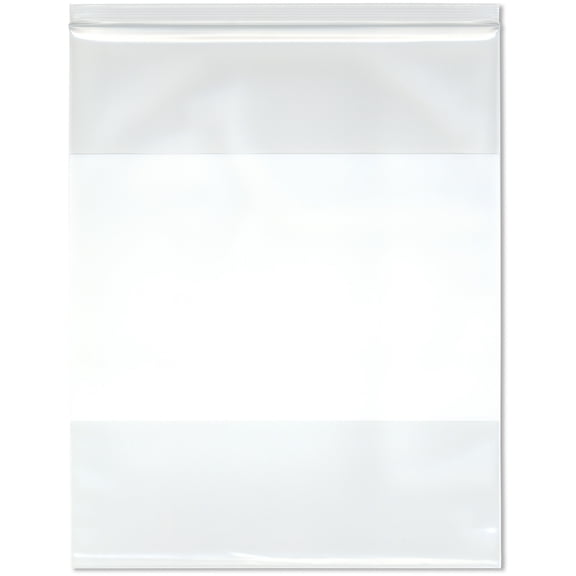Plymor 12" x 15" (Pack of 100), 6 Mil Industrial Duty White-Block Zipper Reclosable Plastic Bags