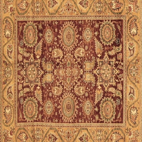 Ahgly Company Indoor Square Oriental Brown Traditional Area Rugs, 5' Square