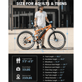 thumbnail image 6 of Qlife Racer Ultra Electric Bike for Adults Mountain Lightweight Ebike with 350W Max 28MPH Brushless Motor, 26"Step Over E-MTB, 48V 7.8Ah Removable Battery e-Bike(Orange) with Fender&Rear Rack, 6 of 7