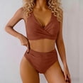 thumbnail image 2 of MDUKONU Women's Tummy Control Two Piece Swimsuit Women's Two Piece Swimsuit Coffee S, 2 of 7