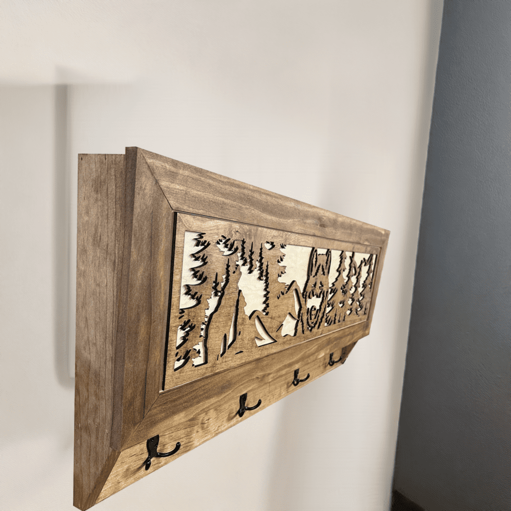Coat Rack Hidden Gun Storage - Wolf In The Mountains